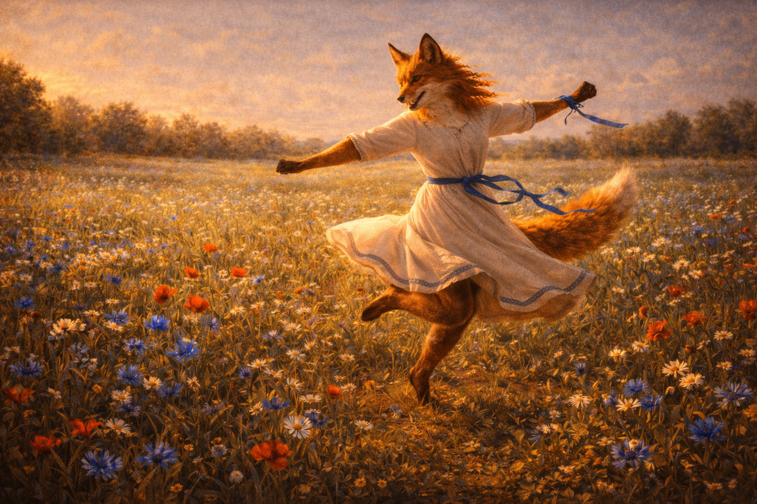 Foxyana's dance in the meadow — the pruzhynka principle, every ending a beginning