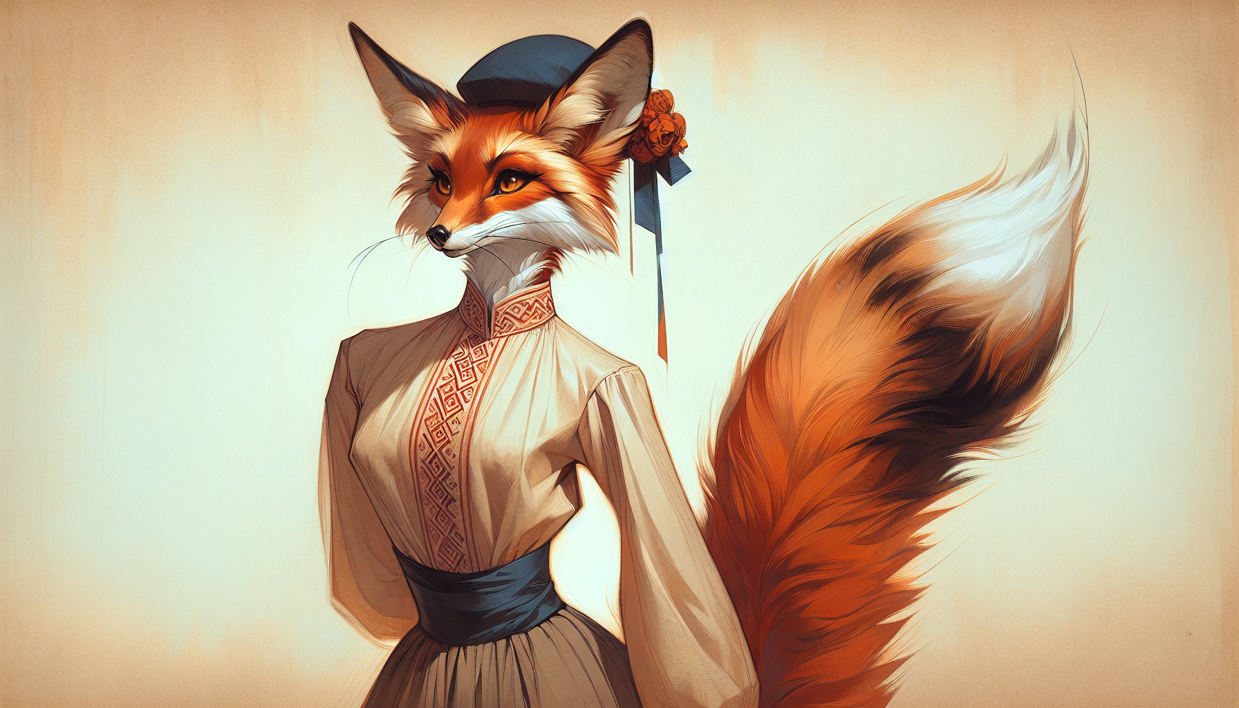 Foxyana at a Pysanka workshop table surrounded by intricately decorated eggs