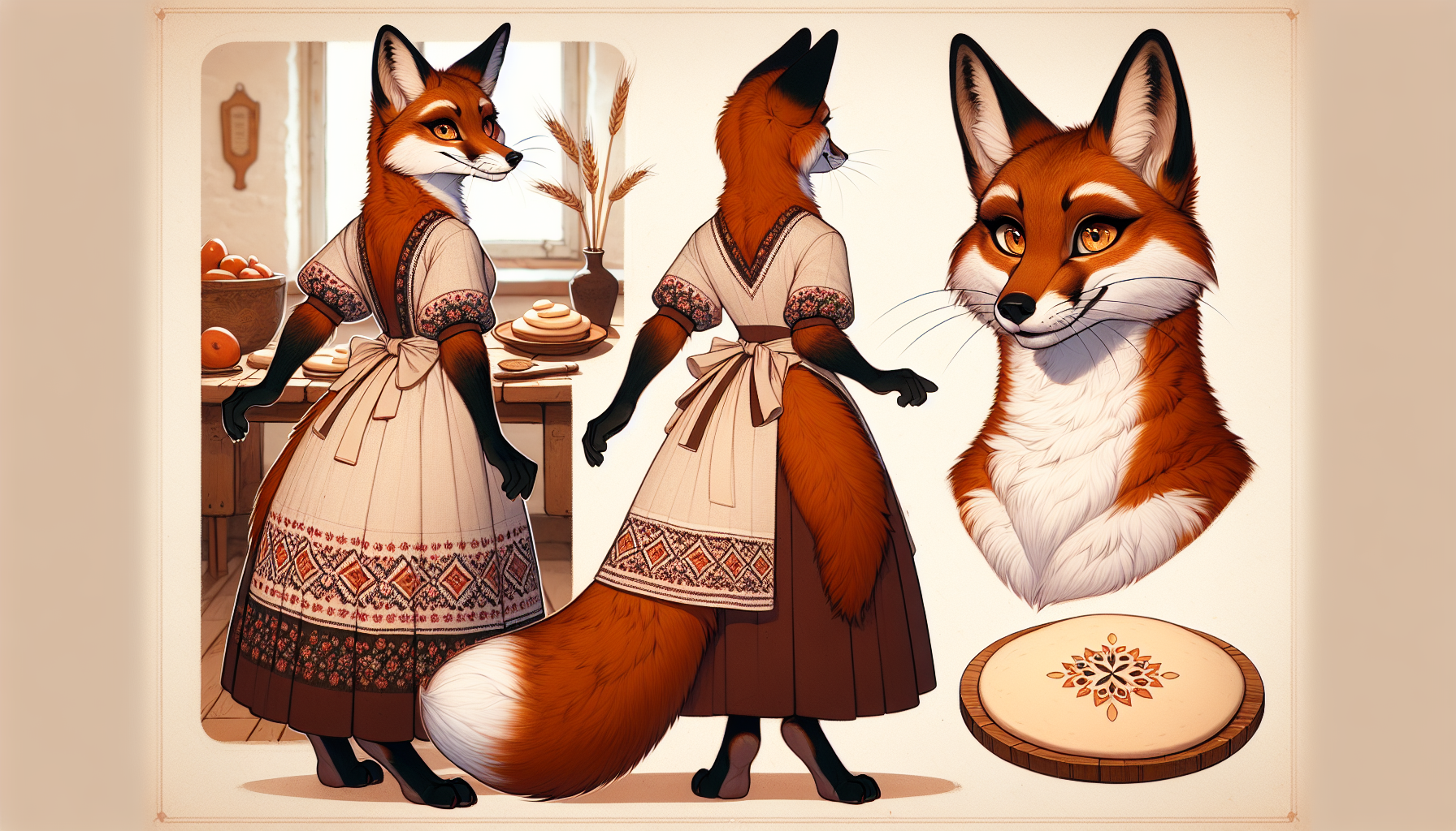 Foxyana folding varenyky in a traditional Ukrainian farmhouse kitchen