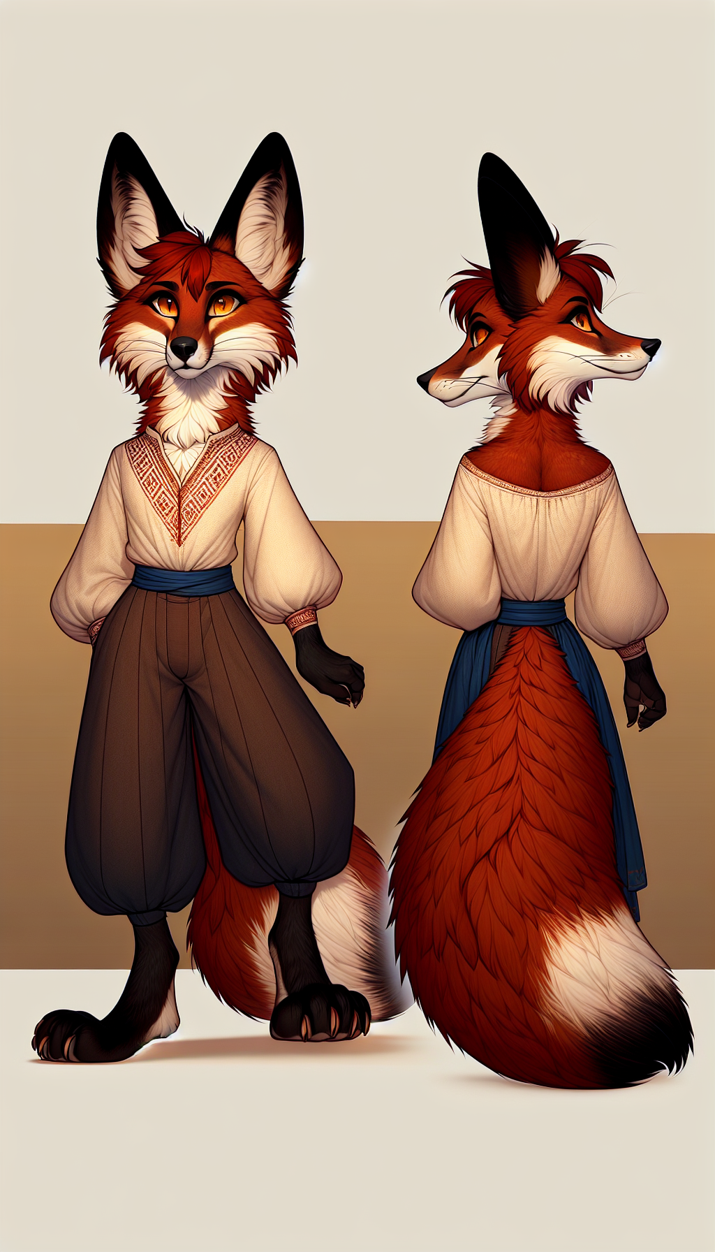 Foxyana in a Lviv courtyard, architecture layered behind her