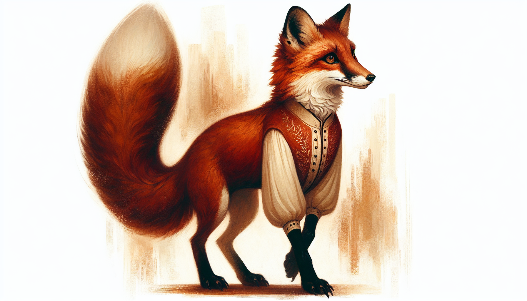 Foxyana in the steppe with wind moving through the grass