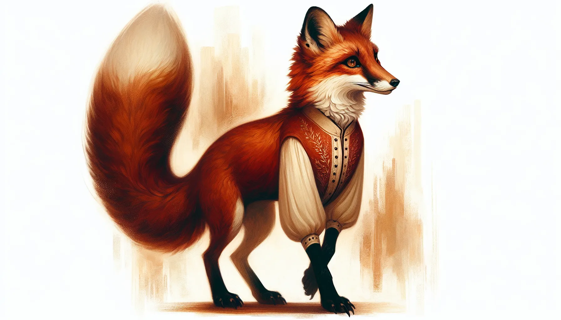Foxyana in the steppe with wind moving through the grass
